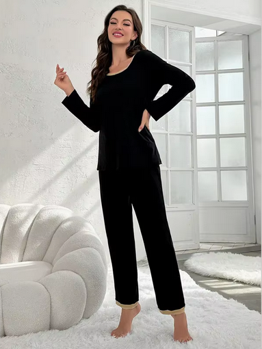 Gemütlicher Homesuit-Zweiteiler aus Milchseide für Damen
