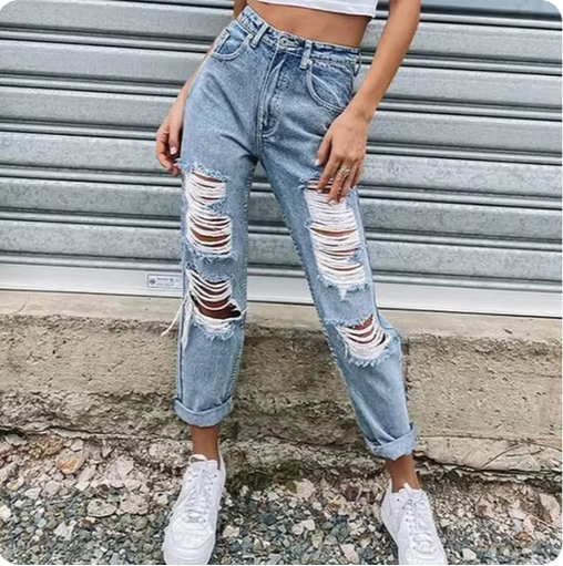 High-Waist-Jeans - im Ripped-Look