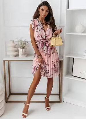 Klassisches Midikleid mit Blumenmotiven