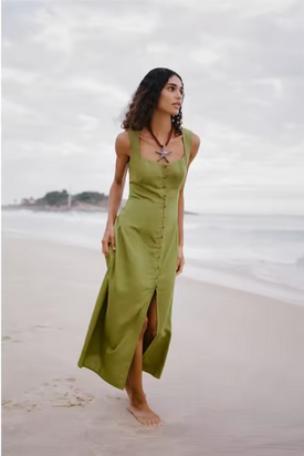 Klassisches, langes Kleid - Ärmellos & breite Träger
