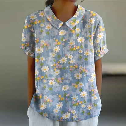 Kurzärmlige Sommerbluse - Hübsche Muster
