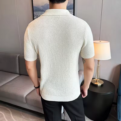 Kurzärmliges, trendiges Herrenshirt - Elastisch und mit Kragen