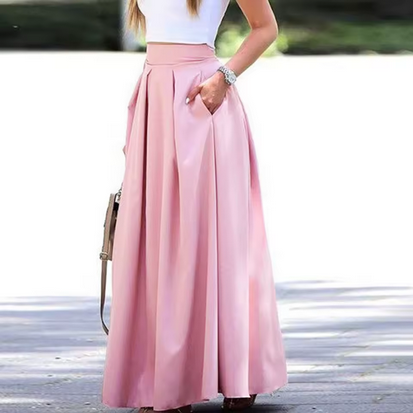 Langer High-Waist Rock in tollen Farben
