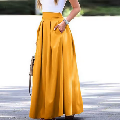 Langer High-Waist Rock in tollen Farben