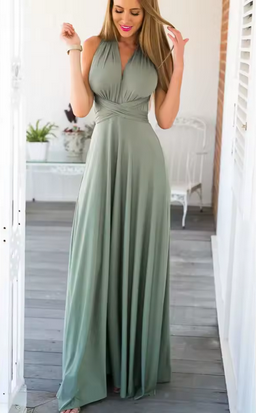 Langes Sommerkleid - Offener Rückenausschnitt & gekreuzte Träger