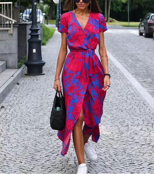 Lässiges Boho-Kleid - Schöne Muster & Beinschlitz