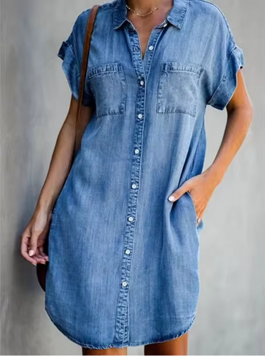 Lässiges Jeanskleid - Knielang & trendiges Design