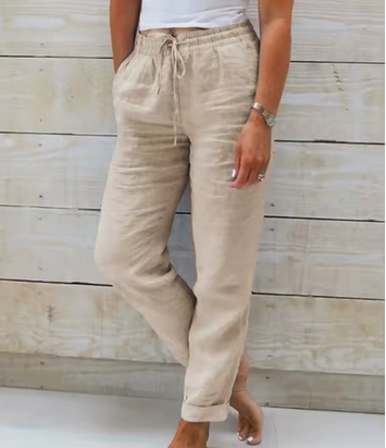 Leichte Leinenhose - Atmungsaktiv & elastischer Taillenbund