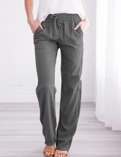 Leichte Sommerhose - Elastischer Taillenbund & Seitentaschen