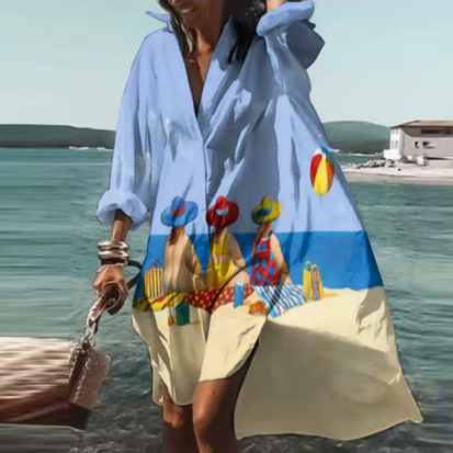Lockeres Strandkleid mit hübschen Mustern