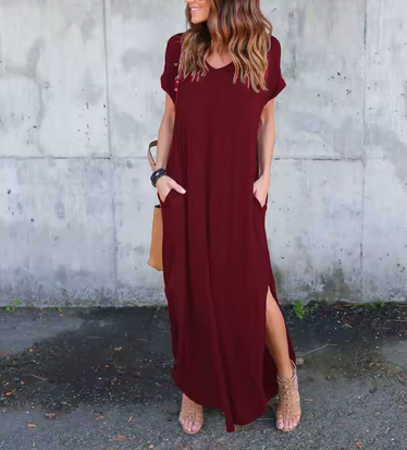 Luftiges Maxikleid mit Beinschlitz