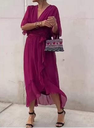 Luftiges Sommerkleid mit Gürtelschleife