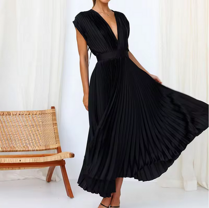 Midikleid für Damen - Hochtailliert und im Faltendesign