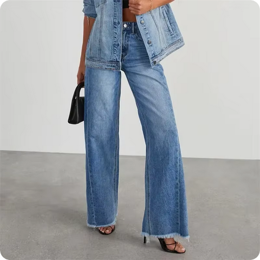 Moderne, lässige Jeans - Mit weitem Bein