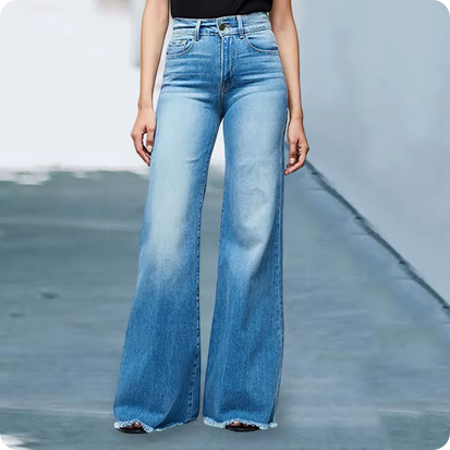 Moderne, weit geschnittene Denimjeans mit Schlag