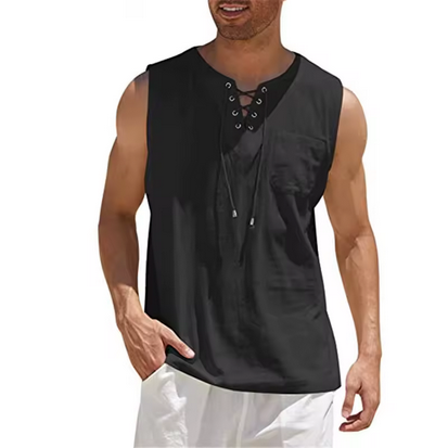 Modernes Sommershirt - Mit Schnürung und Brusttasche