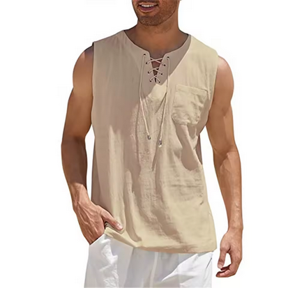 Modernes Sommershirt - Mit Schnürung und Brusttasche