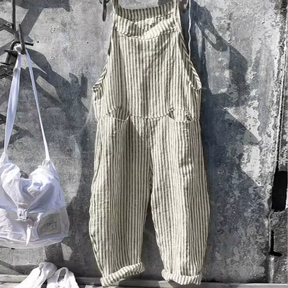 Modische, gestreifte Latzhose