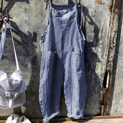 Modische, gestreifte Latzhose