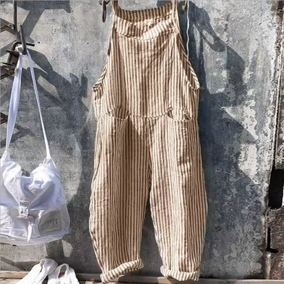 Modische, gestreifte Latzhose