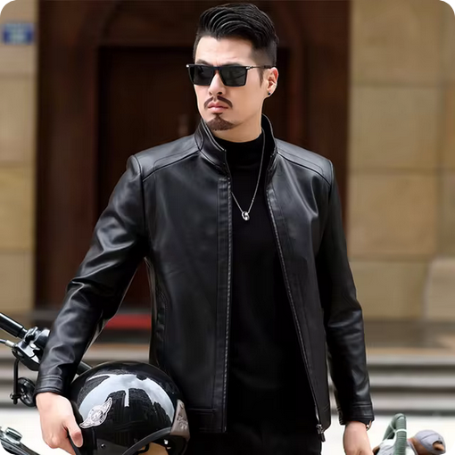 Modische und robuste Biker-Lederjacke für Herren