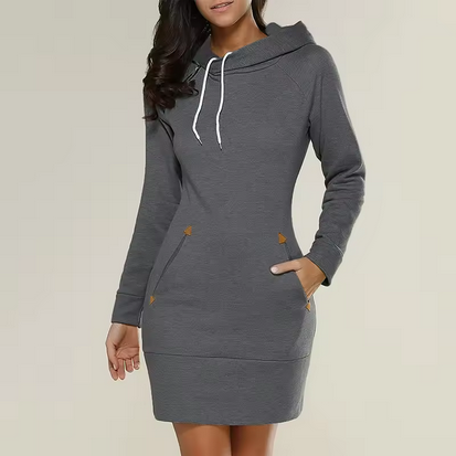 Praktisches, originelles Kleid - Mit Seitentaschen und Kapuze