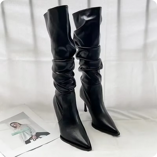 Kniehohe Stiefel mit spitzer Zehe für Frauen