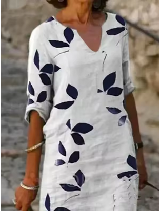 Hübsches Sommerkleid - V-Ausschnitt und Blumenmuster