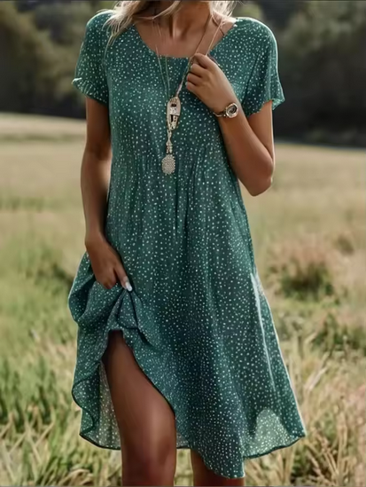 Sommerkleid - Gepunktet & Knielang