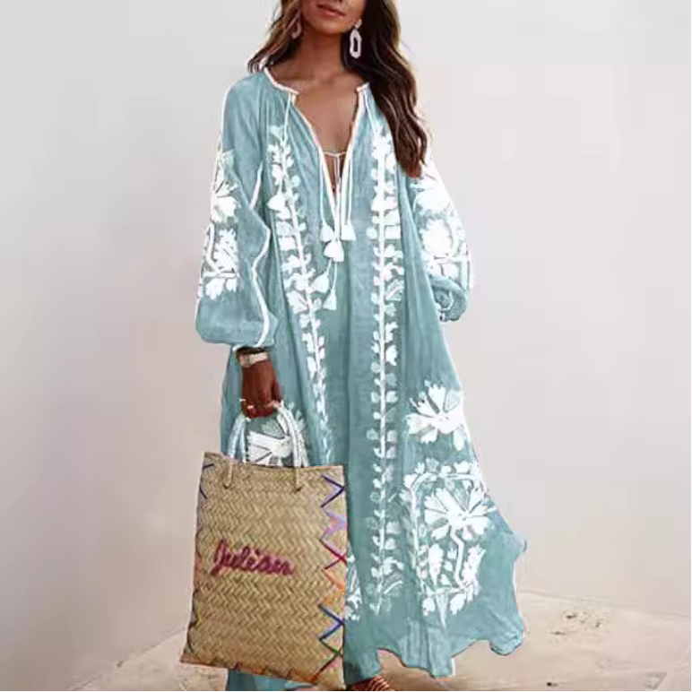 Sommerkleid - Lange, weite Ärmel & A-Linie
