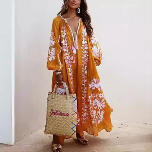 Sommerkleid - Lange, weite Ärmel & A-Linie
