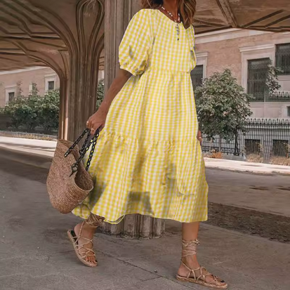 Sommerkleid im Boho Stil - Kräftige Farben & Rüschen
