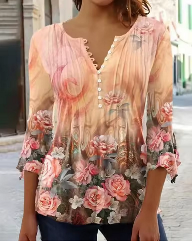 Sommerliche Bluse - Leicht tailliert & mit Blumenmustern