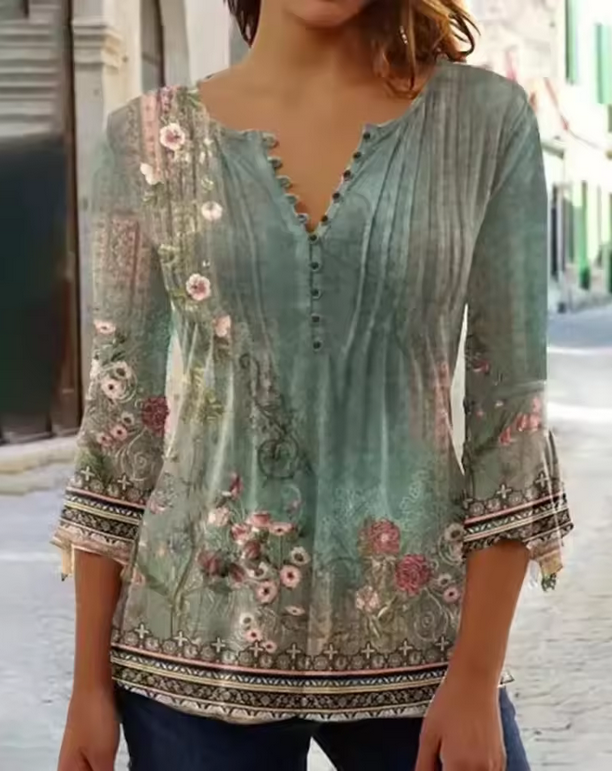 Sommerliche Bluse - Leicht tailliert & mit Blumenmustern