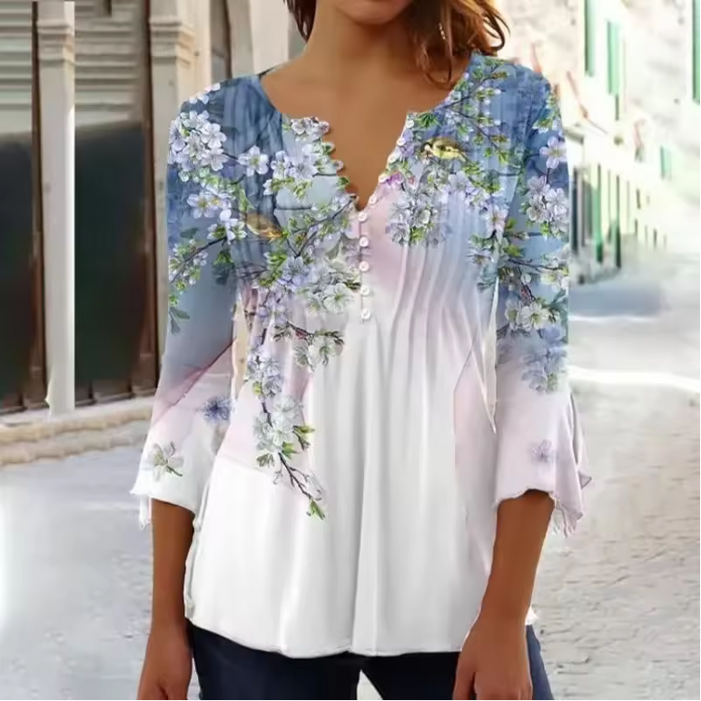 Sommerliche Bluse - Leicht tailliert & mit Blumenmustern