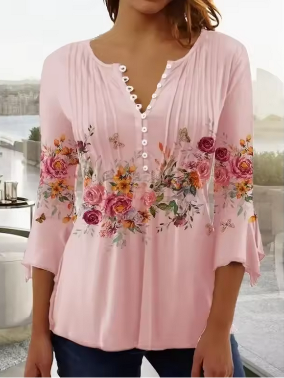 Sommerliche Bluse - Leicht tailliert & mit Blumenmustern
