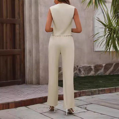 Stilvolles Sommerset - Elegante Weste & weit geschnittene Hose