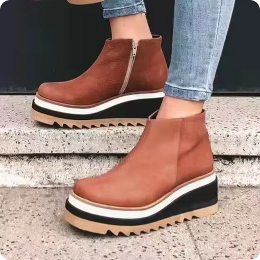 Stylische Plateauschuhe - Mit hohem Absatz & Kontrastelementen