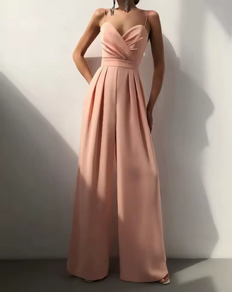 Trendiger Jumpsuit - Hoch tailliert und mit schmalen Trägern