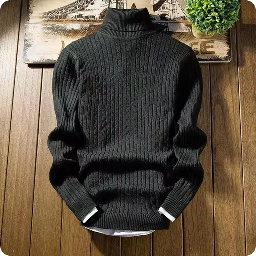 Vornehmer Rollkragenpullover - Mit feinem Strickmuster