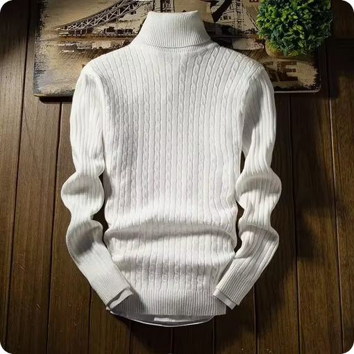 Vornehmer Rollkragenpullover - Mit feinem Strickmuster