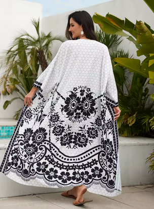 Weicher, eleganter Kimono - Hübsche Musterung & Gürtel