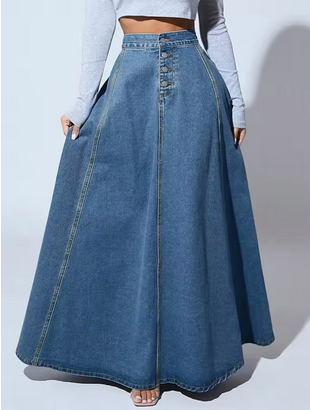 Weit geschnittener Jeansrock für Damen